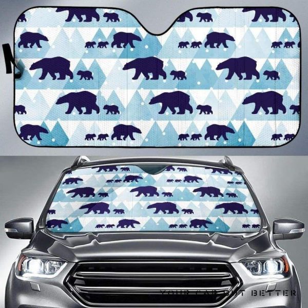 Polar Bear Winter Snow Pattern Car Auto Sun Shade