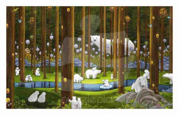 Polar Bears In The Forest Jigsaw Puzzle Set