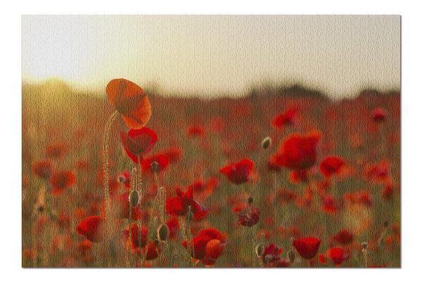 Poppy Field At Sunset Jigsaw Puzzle Set