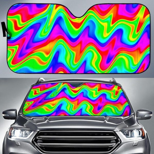 Psychedelic Rainbow Car Auto Sun Shade