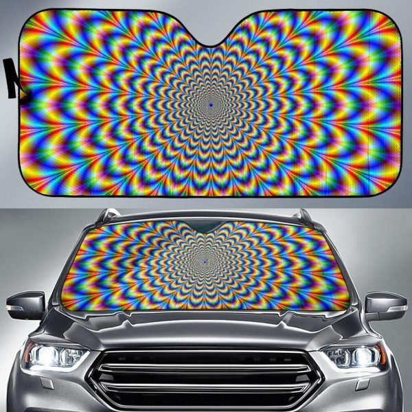 Psychedelic Wave Optical Illusion Car Auto Sun Shade