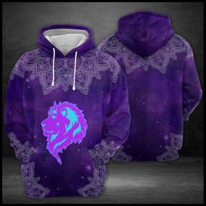 Purple Lion Mandala 3D Printed Hoodie/Zipper Hoodie