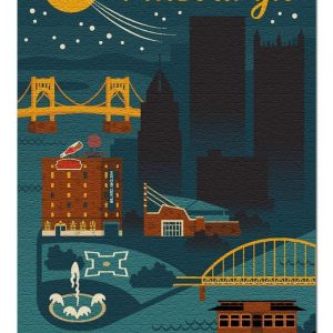 Retro Pittsburgh Jigsaw Puzzle Set