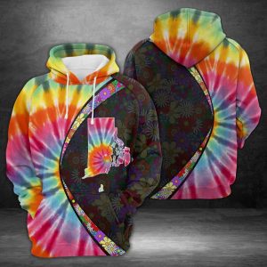 Rhode Island Tie Dye 3D Printed Hoodie/Zipper Hoodie