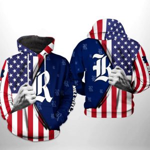 Rice Owls NCAA US Flag 3D Printed Hoodie/Zipper Hoodie