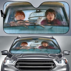 Ron And Harry Potter Flying Car Auto Sun Shade