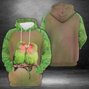 Rosy Faced Lovebirds 3D Printed Hoodie/Zipper Hoodie