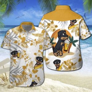 Rottweiler Beer Hawaiian Shirt Summer Button Up