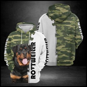 Rottweiler Camo Pattern 3D Printed Hoodie/Zipper Hoodie