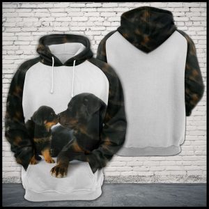 Rottweiler Family 3D Printed Hoodie/Zipper Hoodie