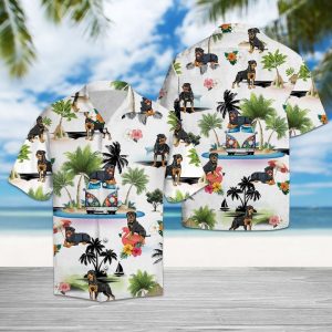 Rottweiler Vacation Hawaiian Shirt Summer Button Up