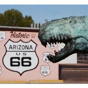 Route 66 And Dinosaur Statue Jigsaw Puzzle Set