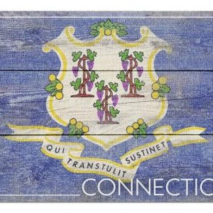 Rustic Connecticut State Flag Jigsaw Puzzle Set