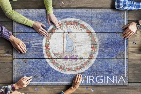 Rustic Virginia State Flag Jigsaw Puzzle Set