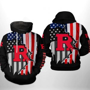 Rutgers Scarlet Knights NCAA US Flag 3D Printed Hoodie/Zipper Hoodie