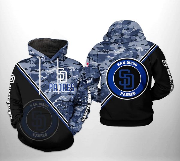 San Diego Padres MLB Camo Team 3D Printed Hoodie/Zipper Hoodie