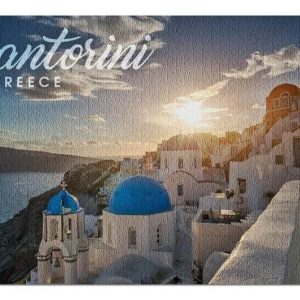 Santorini At Sunset Jigsaw Puzzle Set