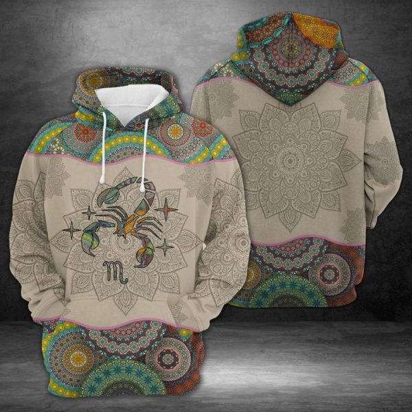 Scorpio Horoscope Mandala 3D Printed Hoodie/Zipper Hoodie