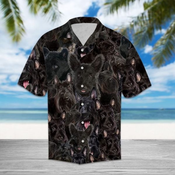 Scottish Terrier Hawaiian Shirt Summer Button Up