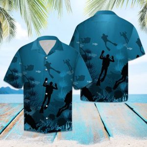 Scuba Diving Hawaiian Shirt Summer Button Up