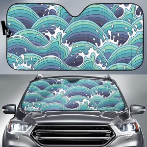 Sea Wave Surfing Car Auto Sun Shade