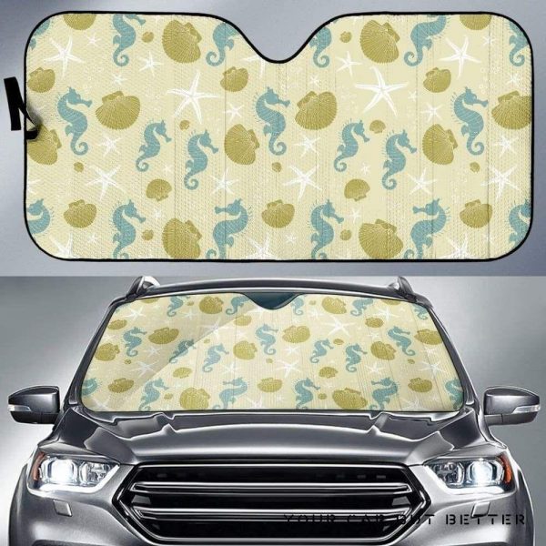 Seahorse Shell Starfish Pattern Car Auto Sun Shade