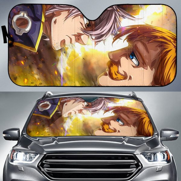 Seven Deadly Sins Escanor Vs Zeldris Anime Car Auto Sun Shade