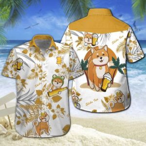 Shiba Inu Beer Hawaiian Shirt Summer Button Up