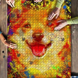 Shiba Inu Dog Colorful Jigsaw Puzzle Set