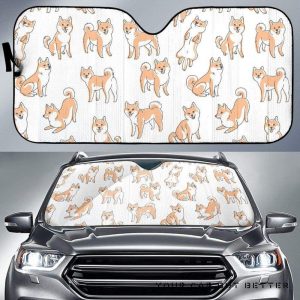 Shiba Inu Dog Pattern Car Auto Sun Shade