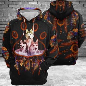 Siberian Husky Dreamcatcher 3D Printed Hoodie/Zipper Hoodie