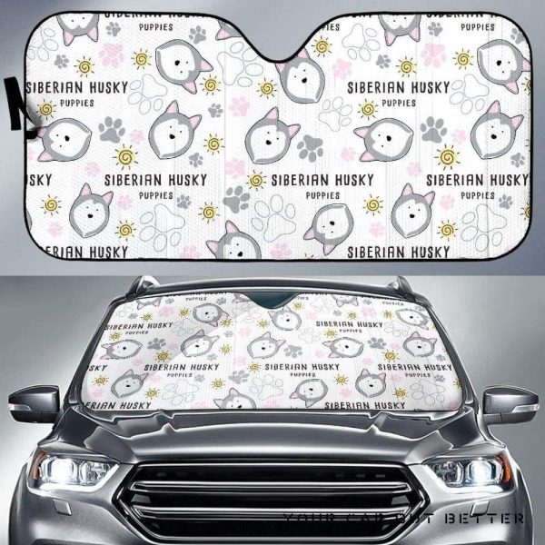 Siberian Husky Pattern Car Auto Sun Shade