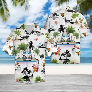 Siberian Husky Vacation Hawaiian Shirt Summer Button Up