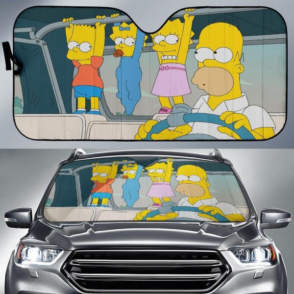 Simpsons Cartoon Funny Car Auto Sun Shade