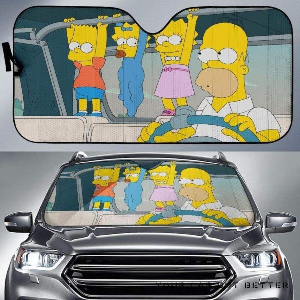 Simpsons Toon Funny Car Auto Sun Shade