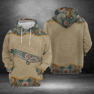 Skateboard Mandala 3D Printed Hoodie/Zipper Hoodie