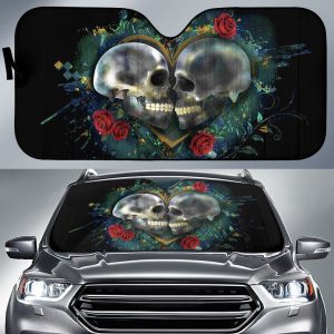 Skull Loves Car Auto Sun Shade