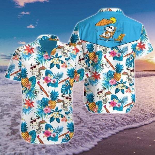 Snoopy Hawaiian Shirt Summer Button Up