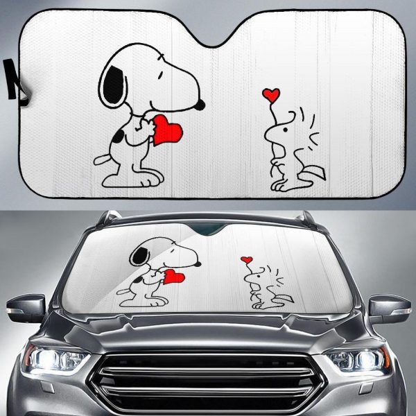 Snoopy Loves Car Auto Sun Shade