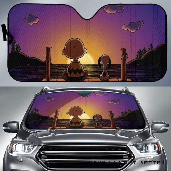 Snoopy Sunset Car Auto Sun Shade