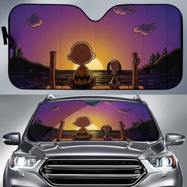 Snoopy Sunsets Car Auto Sun Shade