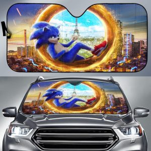 Sonic The Hedgehog Arts Cartoon Car Auto Sun Shade