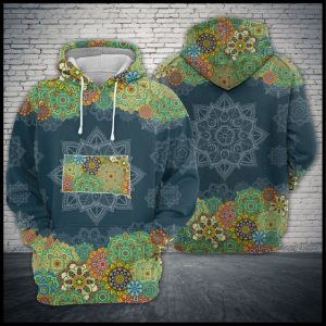 South Dakota Floral Mandala 3D Printed Hoodie/Zipper Hoodie