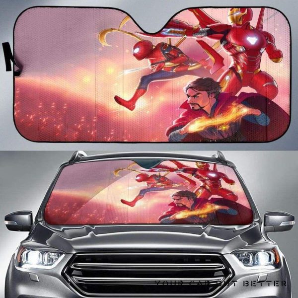 Spider man Iron Man Doctor Strange Infinity War Car Auto Sun Shade