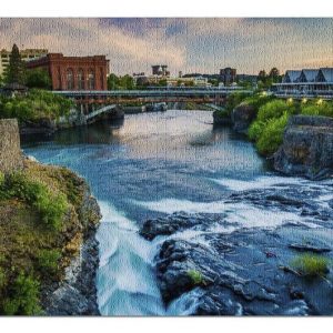 Spokane Falls & Downtown At Sunset Jigsaw Puzzle Set