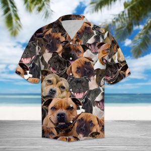 Staffordshire Bull Terrier Hawaiian Shirt Summer Button Up