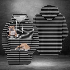 Staffordshire Bull Terrier Striped 3D Printed Hoodie/Zipper Hoodie