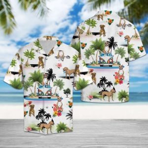 Staffordshire Bull Terrier Vacation Hawaiian Shirt Summer Button Up