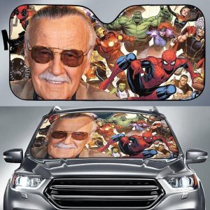 Stan Lee and The Avengers Car Auto Sun Shade