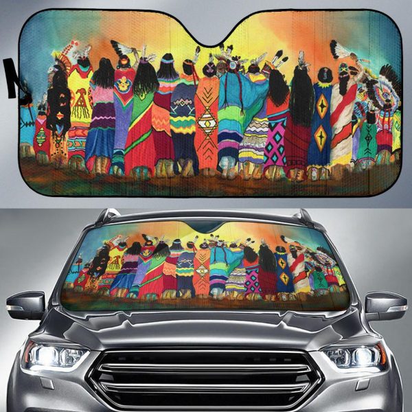 Standing Native American Community Car Auto Sun Shade